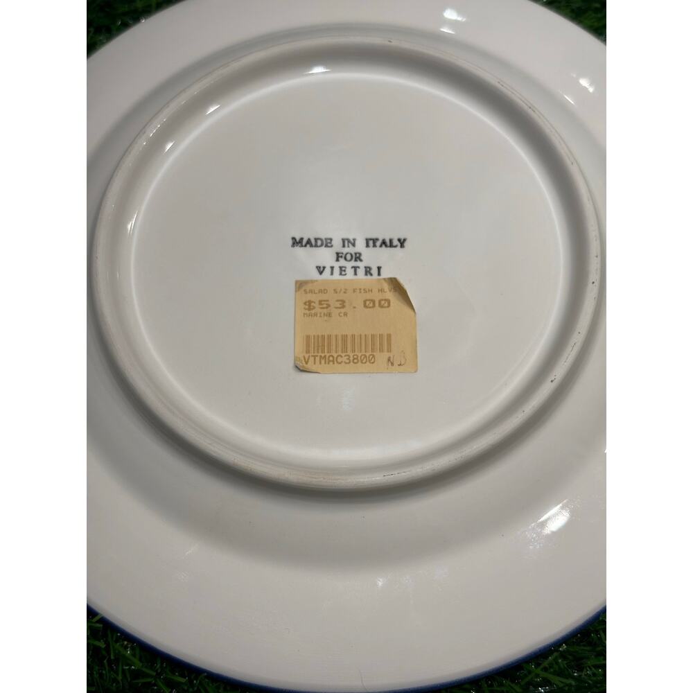 VIETRI PESCI COLORATI Fish Plates Handpainted In Italy Salad Plates Set of (2) - Picture 4 of 8